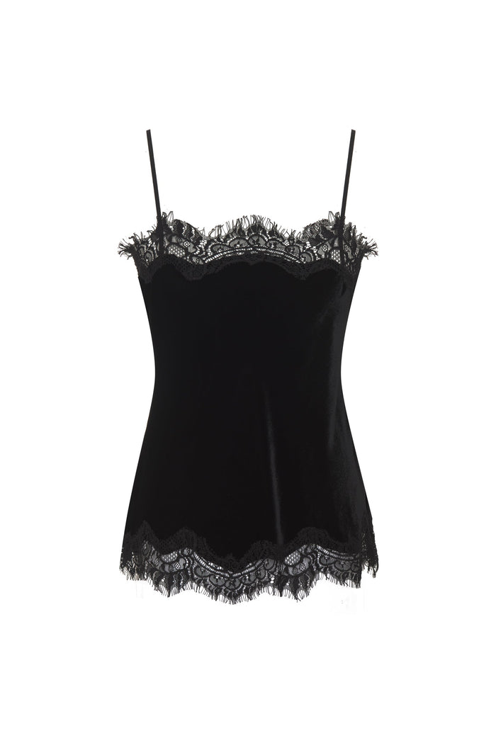 Velvet Straight Cami Black