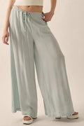 Walk on By Wide-Leg Drawstring Palazzo Pants - ShopPromesa