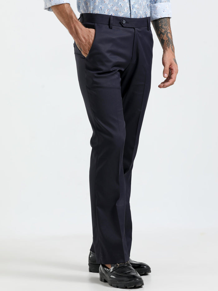 Wee Boot Cut Formal Pant - Navy Blue - Espanshe