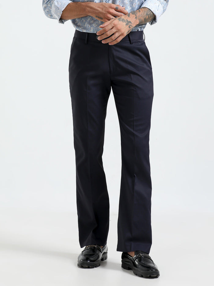 Wee Boot Cut Formal Pant - Navy Blue - Espanshe