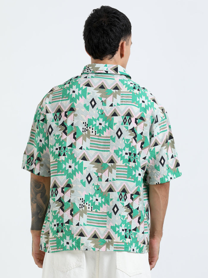 cropped baggy fit shirt with geometric print
cropped shirts for men
baggy shirts for men