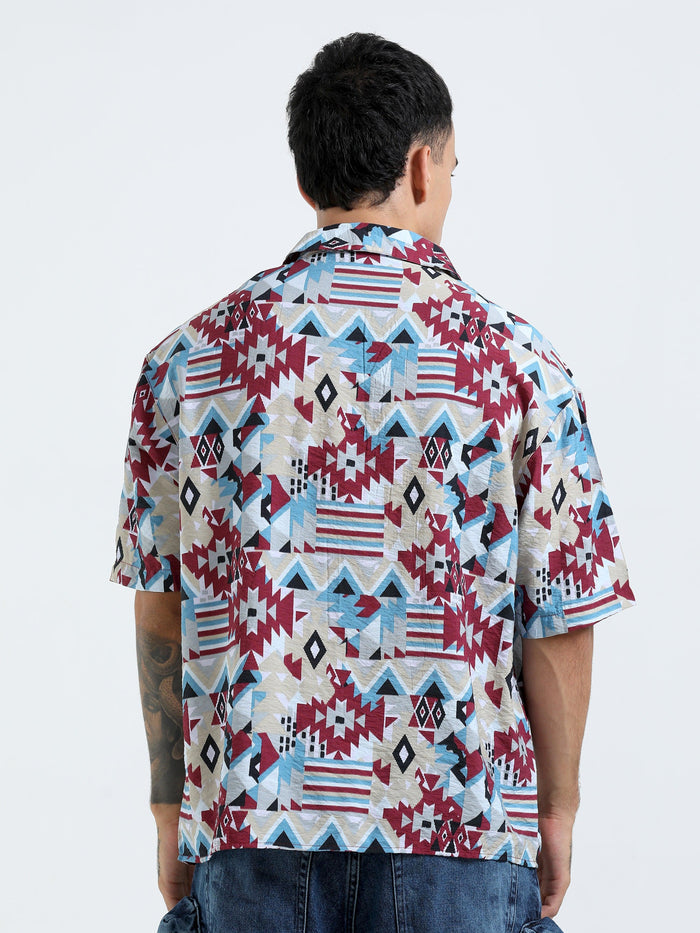 cropped baggy fit shirt with casual print
cropped shirts for men
baggy shirts for men