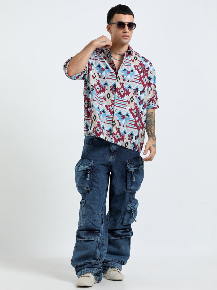cropped baggy fit shirt with casual print
cropped shirts for men
baggy shirts for men