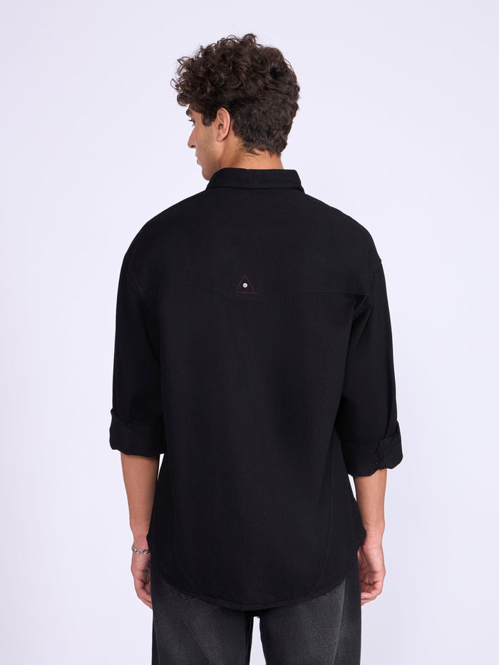 Men's Denim Shirt in Jet Black