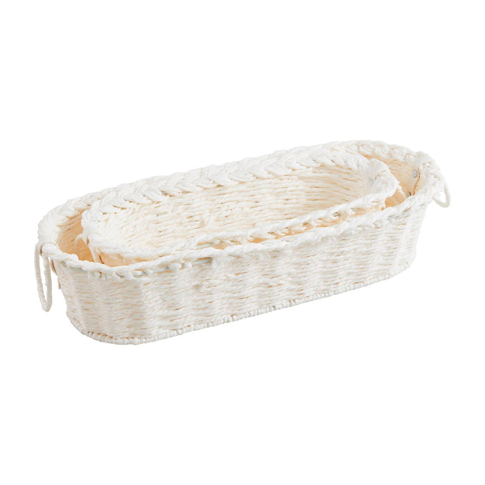 White Paper Rope Bread Basket Set