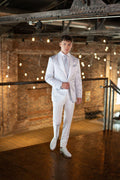White/Silver Aries Paisley Tuxedo Style 172