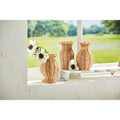 Wide Resin Basket Weave Vase