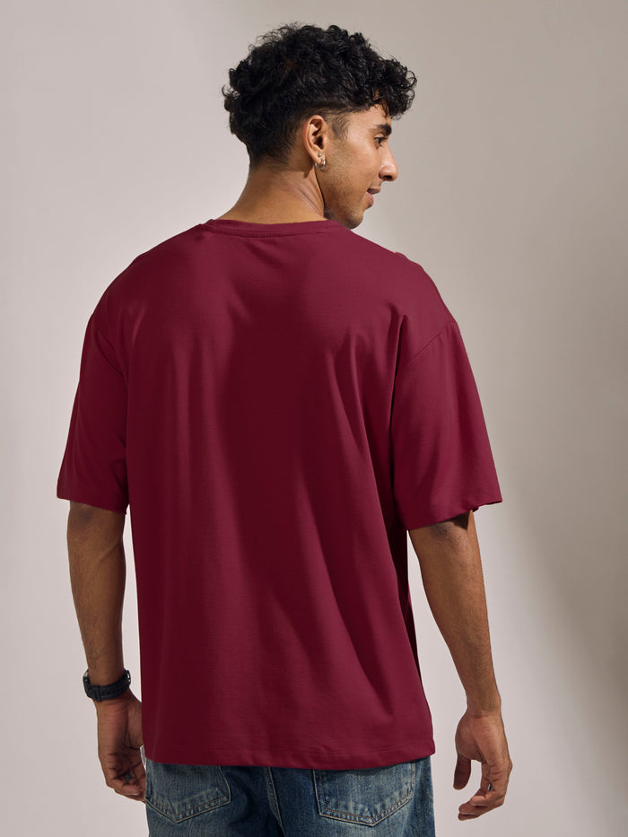 men's halfsleeve plain tshirt in cranberry