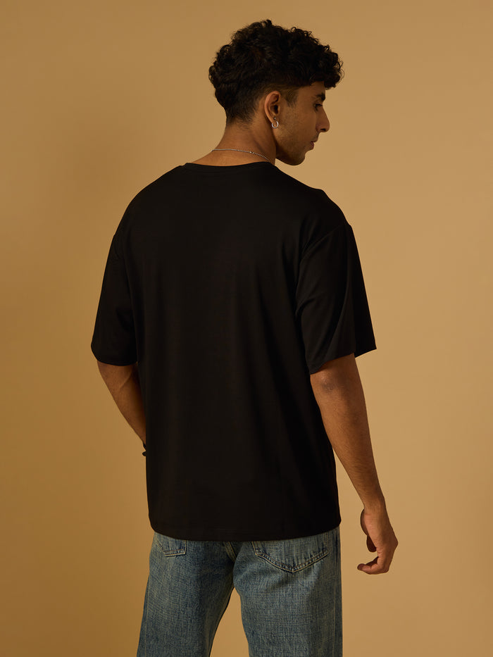 men's halfsleeve plain tshirt in peanut black