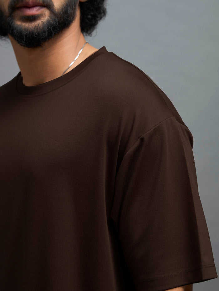 men's halfsleeve plain tshirt in ground coffee
