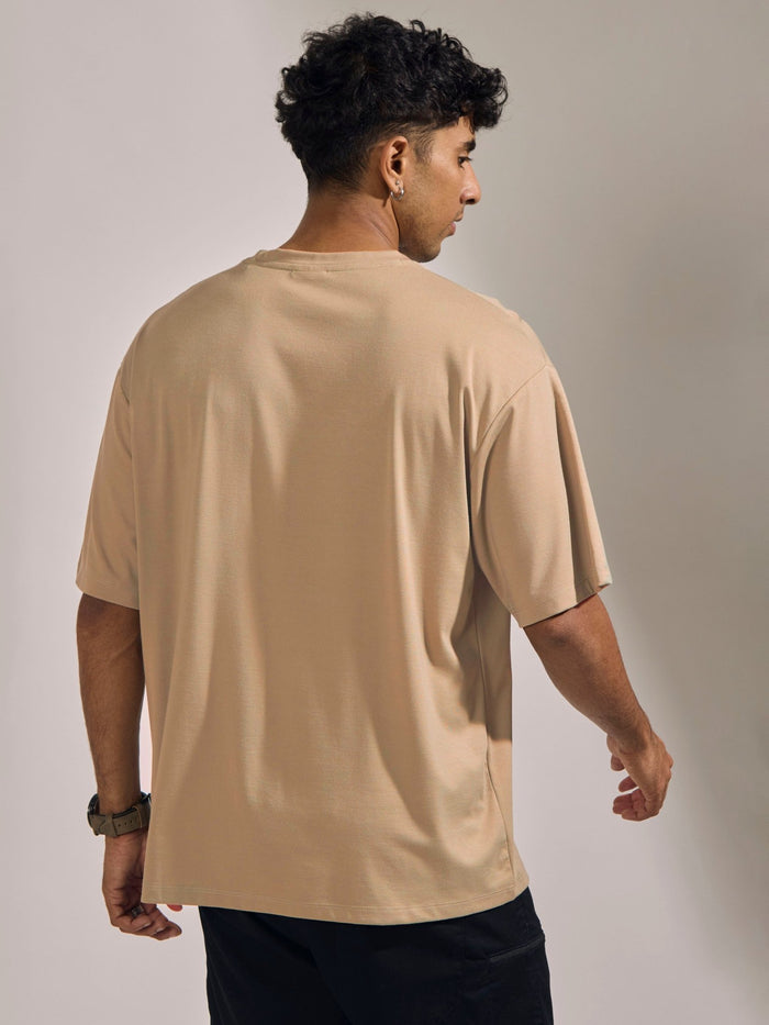 men's halfsleeve plain tshirt in peanut brown