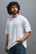 men's halfsleeve plain tshirt in white