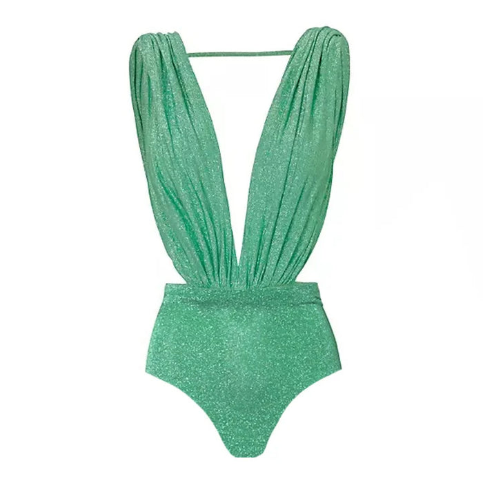 Zenya V-Neck Swimsuit  - Blue