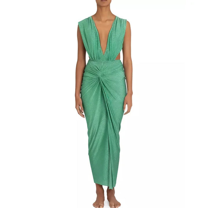 Zenya V-Neck Swimsuit Set - Blue